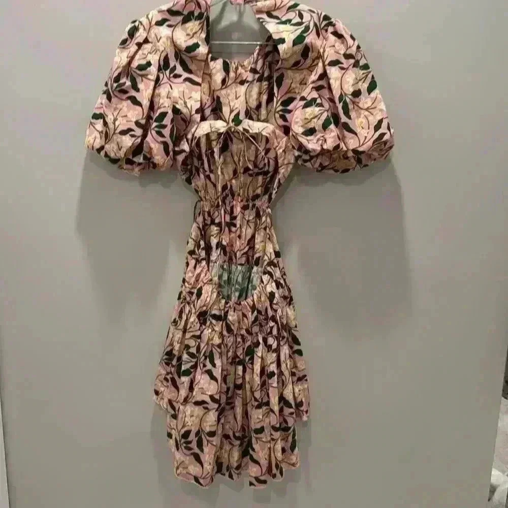 Agua by Agua Bendita Samba Floral Mini Dress, Size L Like New - Picture 7 of 8